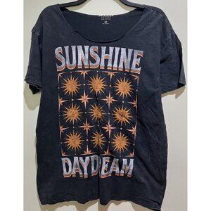 Hollister T Shirt Sunshine Day Dream Burnt Black Sun Graphic ~ XSmall